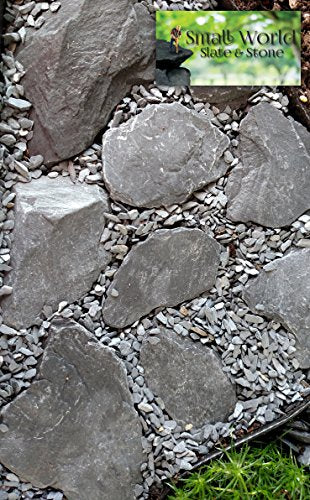 Natural Slate Stone 1 to 3 Inches - USA Sourced and Packaged for Aquascaping Aquariums, Terrariums, Paludariums, Reptile Enclosure, Wargaming, Models, Mosaic Art, Miniature Fairy Gardens (5lbs Grey) - style: 5lbs grey