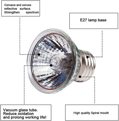 75W Basking UVA+UVB Heat Bulbs for Reptiles&Amphibians Turtle Heating Lamp E26 Base Full Spectrum Sun Light Bulb Perfect for Terrariums, Tanks, and Cages 4-Pack