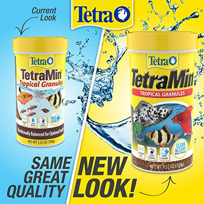 Tetra TetraMin Tropical Granules 3.52 Ounces, Nutritionally Balanced Fish Food (Pack of 2) - size: 3.52 Ounce (Pack of 2)
