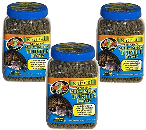 Zoo Med (3 Pack) Natural Sinking Mud Musk Turtle Food: 10-Ounce Each