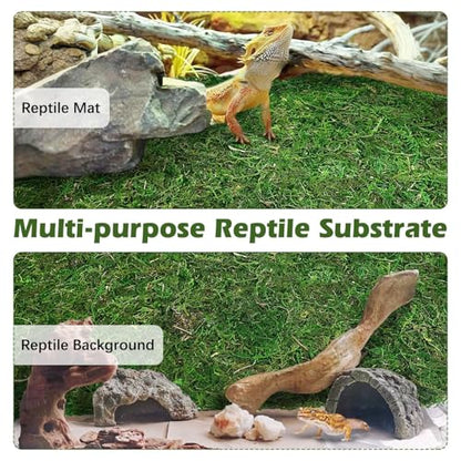 Reptile Carpet Cuttable Terrarium Mat Artificial Moss Reptile Liner Green Substrate Flooring Bearded Dragon Tank Accessories for Leopard Gecko Lizard Snake Tortoise (11.81" x 39.37") - size: 12" x 40"