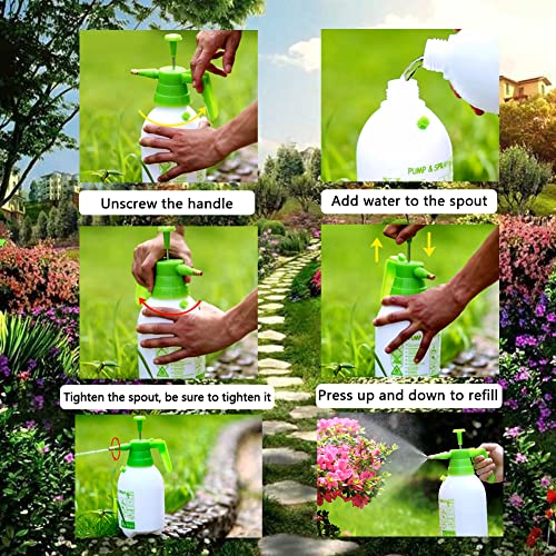 Garden Pump Sprayer, 0.5Gallon/68oz Hand-held Lawn Pressure Spray Bottle with Safety Value&Adjustable Nozzle (Green) - color: Green