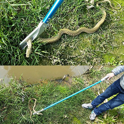Snake Tong Catcher–Professional Reptile Rescue Grabber Aluminum Alloy with Wide Jaw Locking Mechanism and Comfort Grip for Safe Rattlesnake Control and Removal Tool (39inch Snake Tong) - style: 39inch Snake Tong