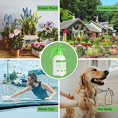 68oz Garden Pump Sprayer, 2L Hand Pressure Sprayer Bottle, 0.5 Gal Lawn Adjustable Sprayer for Plant Mister Spraying Weeds Home Cleaning Watering (Green) - color: Green