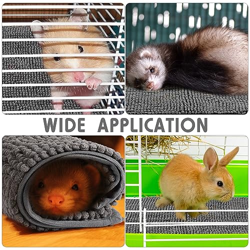 Amylove 4 Pcs Guinea Pig Cage Liner 47 x 24 Inch Washable Chenille Pee Pads Pet Dog Cat Bedding Training Mat Reusable for Small Animals Puppy Bunny Hamster Chinchilla - color: Dark Gray, size: 47 x 24 Inch, style: Low Pile Chenille