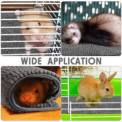 Amylove 4 Pcs Guinea Pig Cage Liner 47 x 24 Inch Washable Chenille Pee Pads Pet Dog Cat Bedding Training Mat Reusable for Small Animals Puppy Bunny Hamster Chinchilla - color: Dark Gray, size: 47 x 24 Inch, style: Low Pile Chenille