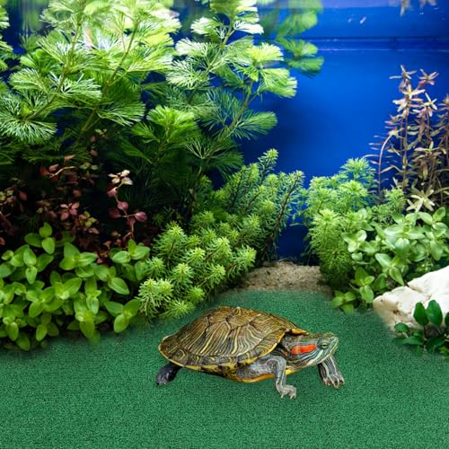 Luxshiny Realistic Fake Grass Mat Fish Tank Reptile Ramp Turf Artificial Grass Mat for Turtle Basking Aquatic Terrariums Outdoor Indoor Use