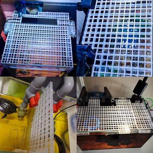 ALEGI Aquarium Fish Tank Divider Plastic Egg Crate Aquarium Filter Bottom Tray Plastic Grid (S 6pcs) - size: S 6pcs