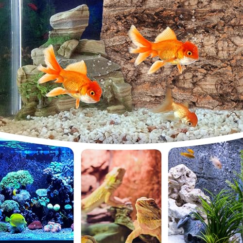 POPETPOP Terrarium Bark Background 3-Pack Natural Cork Aquarium Decor Reptile Tank Accessory 7.87X3.93X0.47In Reusable Bark Wall for Bearded Dragon Fish Tank Background
