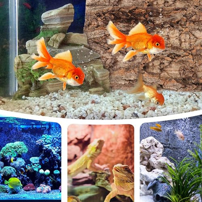 POPETPOP Terrarium Bark Background 3-Pack Natural Cork Aquarium Decor Reptile Tank Accessory 7.87X3.93X0.47In Reusable Bark Wall for Bearded Dragon Fish Tank Background