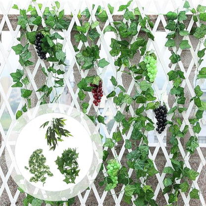BESPORTBLE Reptile Tank Plants Decoration with Suction Cups, 3pcs Artificial Vine Set Including 12-inch Leaf and 30cm Green Vines, Terrarium Habitat Decor for Geckos, Snakes, and Lizards