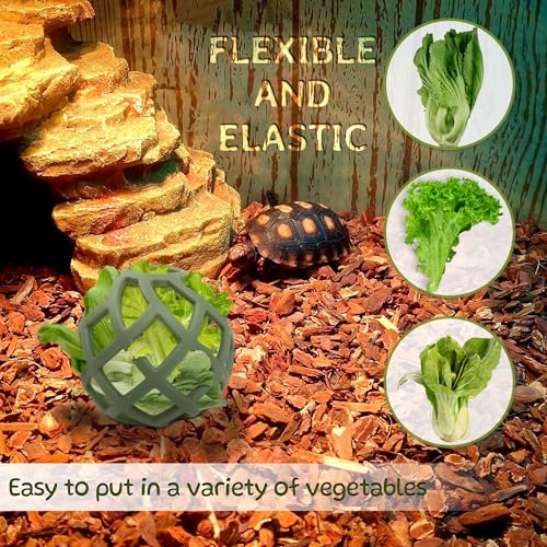 Tortoise Treat Ball Toys, Tortoise Habitat Accessories, Turtle Feeder Ball, Toys for Aquatic Turtle Tank Accessories