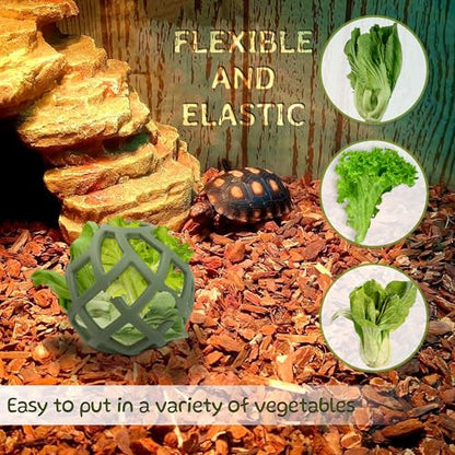 Tortoise Treat Ball Toys, Tortoise Habitat Accessories, Turtle Feeder Ball, Toys for Aquatic Turtle Tank Accessories