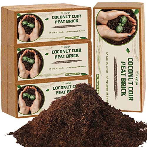 Legigo 8 Pack Coco Coir Bricks (11.2lb), 100% Organic Coconut Coir Fiber Potting Soil for Plants, Compressed Coco Peat Seed Starter, Coconut Husk Potting Mix for Indoor & Outdoor Plants Gardening - color: Pack of 8