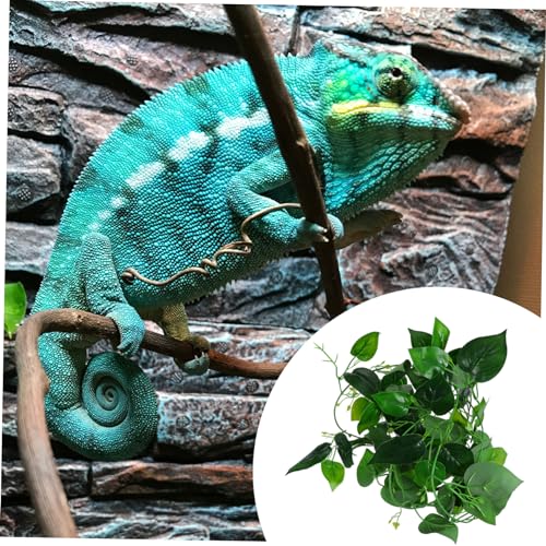 ORFOFE Reptile Terrarium Plant Reptile Landscape Pet Cage Decor with Suction Cups