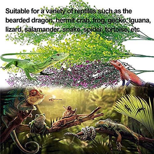3pcs Reptile Plants Artificial Hanging Plants Fake Vines Climbing Terrarium Plant with Suction Cup Wall Decoration for Outdoor Indoor Lizards Geckos