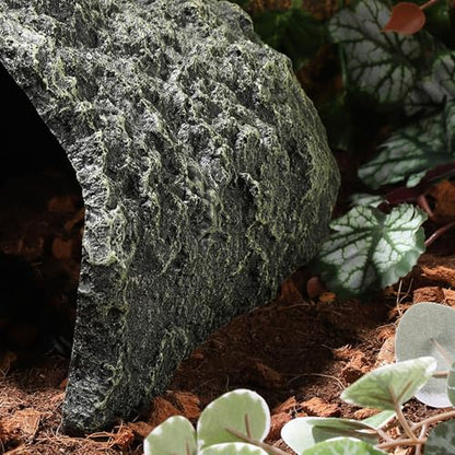 IBWell 9.1 Inch Reptile Hides Resin Tortoise Hideout for Hiding and Basking Aquarium Rock Caves for Snake Bearded Dragon Fish Lizard - size: Large
