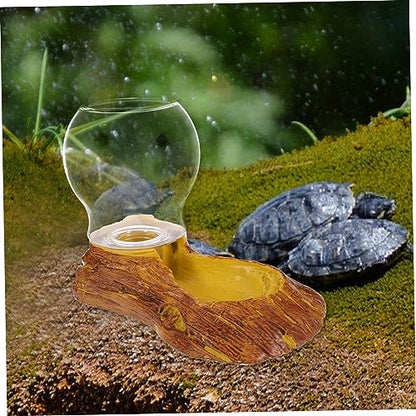 BESPORTBLE Resin Automatic Waterer for Turtles and Lizards 1.5L Crawler Water Dispenser Decorative Landscape Design for Reptile Terrariums and Habitats