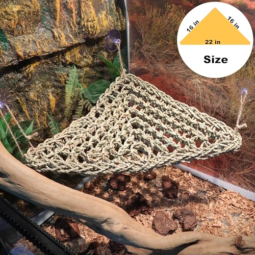 Bearded Dragon Hammock Lizard Tank Accessories Reptile Lounger Amphibian Habitat Décor for Chameleon, Geckos, Snakes, Hermit Crab, Lguana Reptiles, Tortoises - size: 22"T+8"