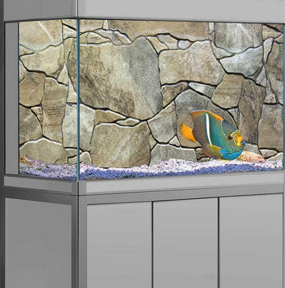 24X16IN Marble Aquarium Background, Art Marble Aquarium Background, Natural Marble Glass Terrarium Background with 8 EVA Double-Sided Tape - color: Stone, size: 24X16in/60X40cm