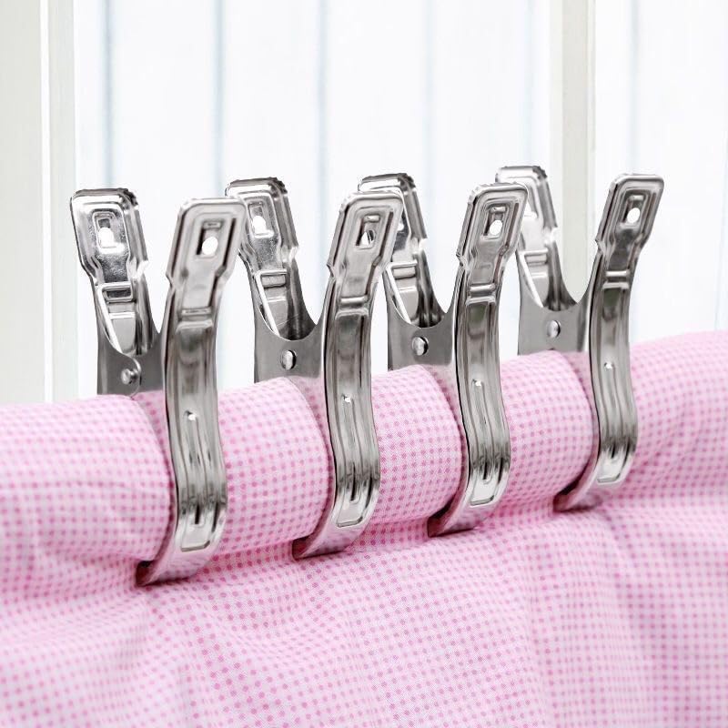 20PCS Garden Clips, 2 inch Stainless Steel RustProof Greenhouse Clamps with Strong Grip, Windproof Durable Gardening Clip Supplies for Netting Tarp Shade Cloth Plant Cover Garden Hoops, Silver