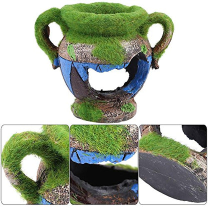 Yosoo Aquarium Decoration Fish Hide Ancient Vase Cave Reptile Habitat Resin Ornament Jar Decor