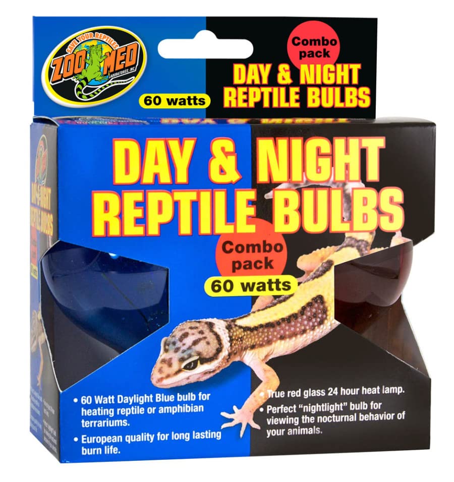 Zoo Med Day & Night Reptile Bulbs Combo Pack 60 Watts - Combo Pack - Pack of 2