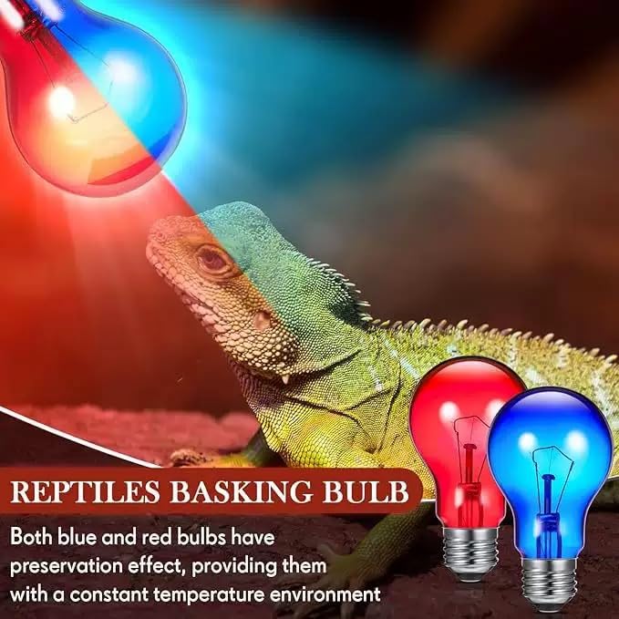 Sxminer 6pcs 100W Reptile Night Heat Lamp Bulbs - Infrared Ceramic Heat Emitter for Terrarium, No Light Disturbance A19 E26 Base 110V for Turtle, Lizard, Chickens Coop((Red)