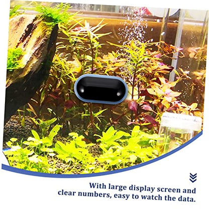 Healifty Digital Aquarium Thermometer High Precision Fish Tank Temperature Gauge with LED Display Blue Eye Fahrenheit for Reptile Box and Home Use Water Temp Measure Device