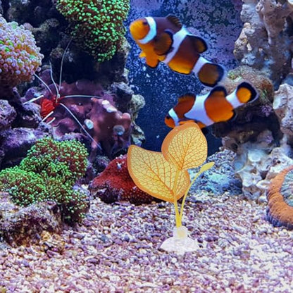 PRETYZOOM 4pcs Artificial Plastic Reptile Leaves Ornaments with Suction Cups for Terrarium Decor, Climbing Habitat Plants for Gecko, Lizard, Snake Enclosure
