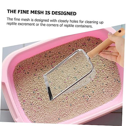 COLLBATH Reptile Litter Scoop Handle Shovel for Easy Cleaning of Reptile Litter Fine Mesh Design for Efficient Waste Removal