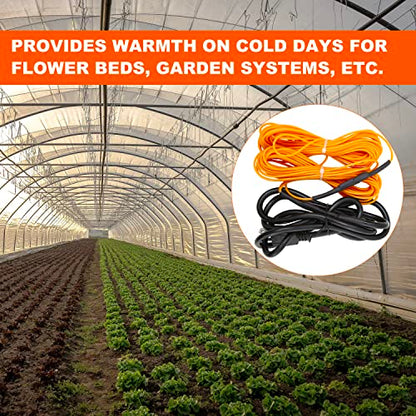 Soil Heating Cable 25 Ft Electric Soil Warming Cable Greenhouse Plant Soil Heater Cable Keep Soil Warm for Soil, Garden, Cold Frame - size: 25ft