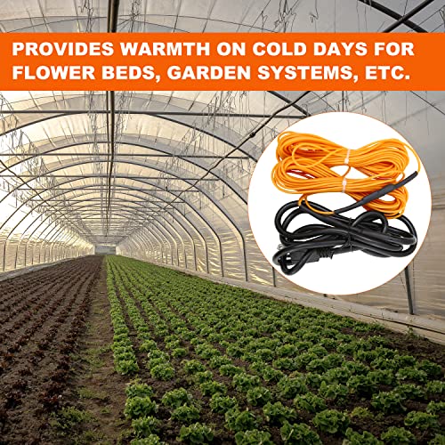 Soil Heating Cable 49 Ft Electric Soil Warming Cable Greenhouse Plant Soil Heater Cable Keep Soil Warm for Soil, Garden, Cold Frame - size: 49ft