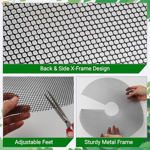 4-Pack Plant Pot Grids- 15.7 Inch Cuttable Mesh Plant Pot Soil Covers -Protectors from Animals - Plant Protector Ring for Indoor Outdoor Garden Plant Landscaping