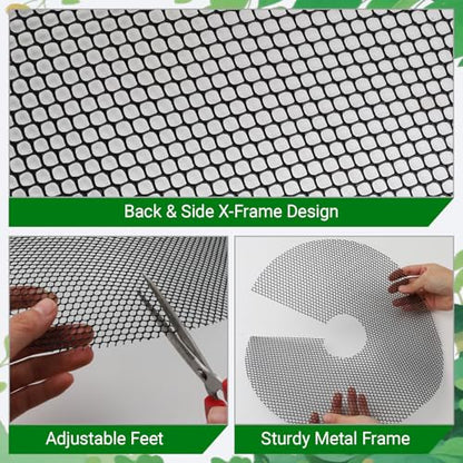 4-Pack Plant Pot Grids- 15.7 Inch Cuttable Mesh Plant Pot Soil Covers -Protectors from Animals - Plant Protector Ring for Indoor Outdoor Garden Plant Landscaping