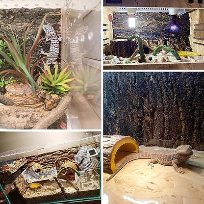 kathson 2Pcs 11.8” L x 11.8” W Cork Tile Background Bark Terrarium Backdrop Wall Decor Cork Bark for Reptiles Reptile Climbing Mat for Spider Gecko Lizard Bearded Chameleon Dragon Turtle Snake