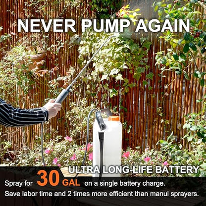 HIFAY ESX-8 Electric Sprayer, Garden Sprayer 2 Gallon,Weed Sprayer in Lawn & Garden,Rechargeable Battery Powered Sprayer with Telescopic Wand,Plant Mister,Pump Sprayer,Indoor Watering Can for Plants - color: Green