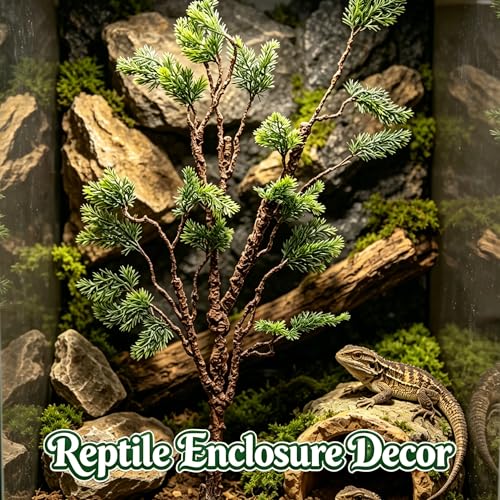 39.3in Bendable Artificial Pine Tree Branch Cedar Stems Reptile Yules Decor | Faux Tree Trunk Twigs Plants Garland With Greenery Picks For Christmas Wall Hanging Climb Outdoor Jungle Halloween Decoration