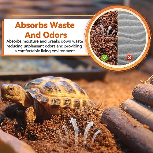 Legigo 8 Pack Coconut Fiber Substrate, Natural Coco Coir Bedding for Reptiles Turtles, Tortoises, Snake, Hermit Crab, Gecko, Lizard, Bioactive Terrarium Soil for Humidity Control and Plant Substrate - color: 8 Pack