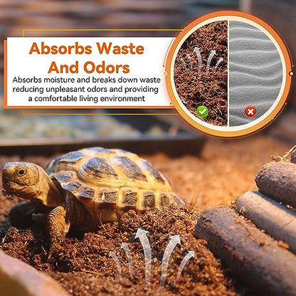 Legigo 8 Pack Coconut Fiber Substrate, Natural Coco Coir Bedding for Reptiles Turtles, Tortoises, Snake, Hermit Crab, Gecko, Lizard, Bioactive Terrarium Soil for Humidity Control and Plant Substrate - color: 8 Pack
