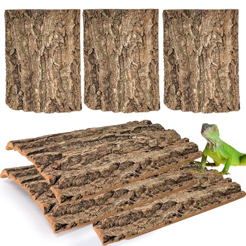 Cork Terrarium Background 11.8x7.9in 6PCS Natural Reptile Cork Bark Flats Terrarium Board Bearded Dragon Climbing Wall Mat Tank Accessories Decor for Lizard Chamelon Snake Turtle Spider Crested Gecko - size: 6PCS-11.8x7.9in