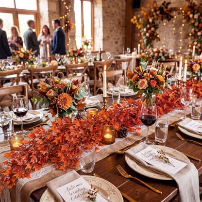 Daifunli 12 Pcs Artificial Fall Hanging Plants Fake Hanging Ferns Plastic Autumn Faux Plants for Wall Room Garden Garland Indoor Outdoor Decor No Basket (Maple Leaves) - style: Maple Leaves