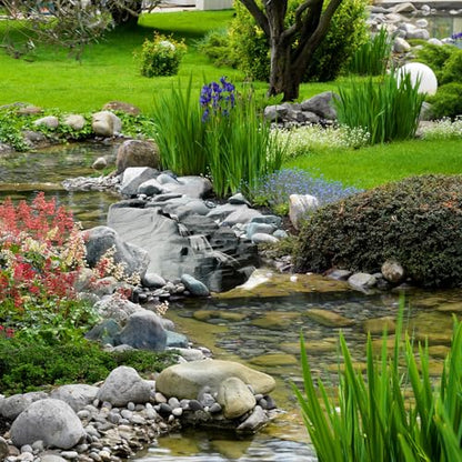 Algreen Outdoor Rock Waterfall, Tranquility Water Fountain for Pond, Garden & Backyard, Gray - Home Landscaping Decor and Accessories for Patio, Yard, and Pool