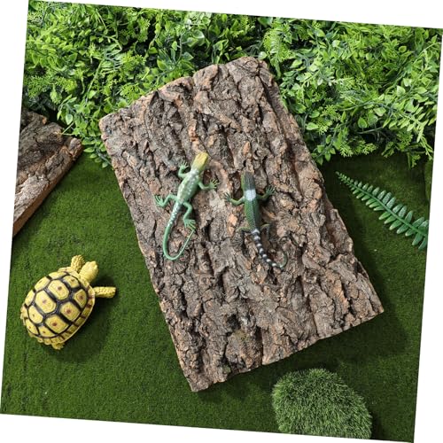 MERRYHAPY 2pcs Reptile Cork Bark for Aquarium and Terrarium Decor Flexible Climbing Ornament for and Fish Tanks and Natural Bark Centerpiece