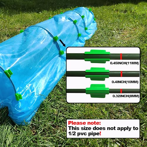 Greenhouse Clamps for 0.32-0.45inch Greenhouse Hoops, Garden Support Frame,Grow Tunnel,Plant Support Stakes.for Fixing Plant Cover,Plastic Sheeting,Film Row Cover,net.(30pcs) - style: for 0.32-0.45inch Greenhouse Hoops(30pcs)