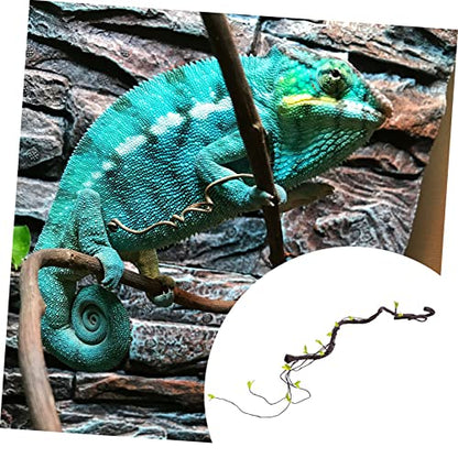BESPORTBLE 1m Artificial Rattan Reptile Vines for Terrarium Bendable Simulation Climbing Plants Decor for Bearded Dragon Lizard Snake Pet Habitat