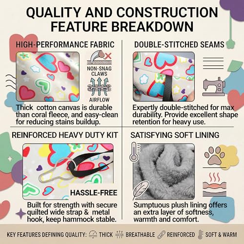 petonfun 2 Pack Ferret Rat Hammock for Cage,Large Sugar Glider Pouch Guinea Pig Bed,Pet Toys and Accessories Set for Play,Hanging Small Animal Tubes & Tunnels for Chinchilla Squirrel Hide, Grey Heart