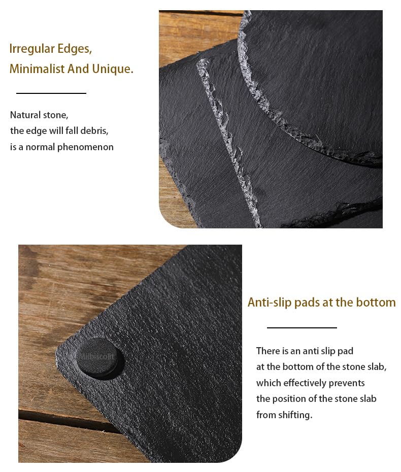 5.9inch Reptile Basking Platform Rock Tortoise Habitat Slate Rock for Reptiles Food Dish Landscape Habitat Decor Accessories for Crested Gecko Lizard Bearded Dragon Turtle