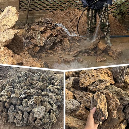 Aquarium Rocks 5lb Dragon Stone for Aquariums Aquascaping Landscaping Model Fish Tanks Terrariums Vivariums Decoration Paludarium Amphibian Enclosures-2-4 Inches - size: 5LB(2-4 Inches)