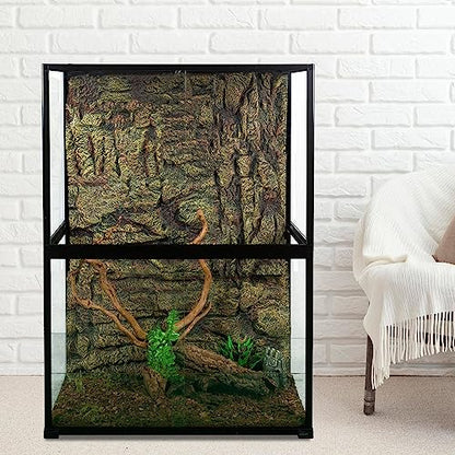 REPTIZOO 135 Gallon Glass Reptile Terrarium Tank, 36" x 18" x 48" Wide & Tall Reptile Terrarium, Chameleon Cage with Sliding Front Door Top Screen Ventilation, Easy Assembly - size: 36" x 18" x 48"